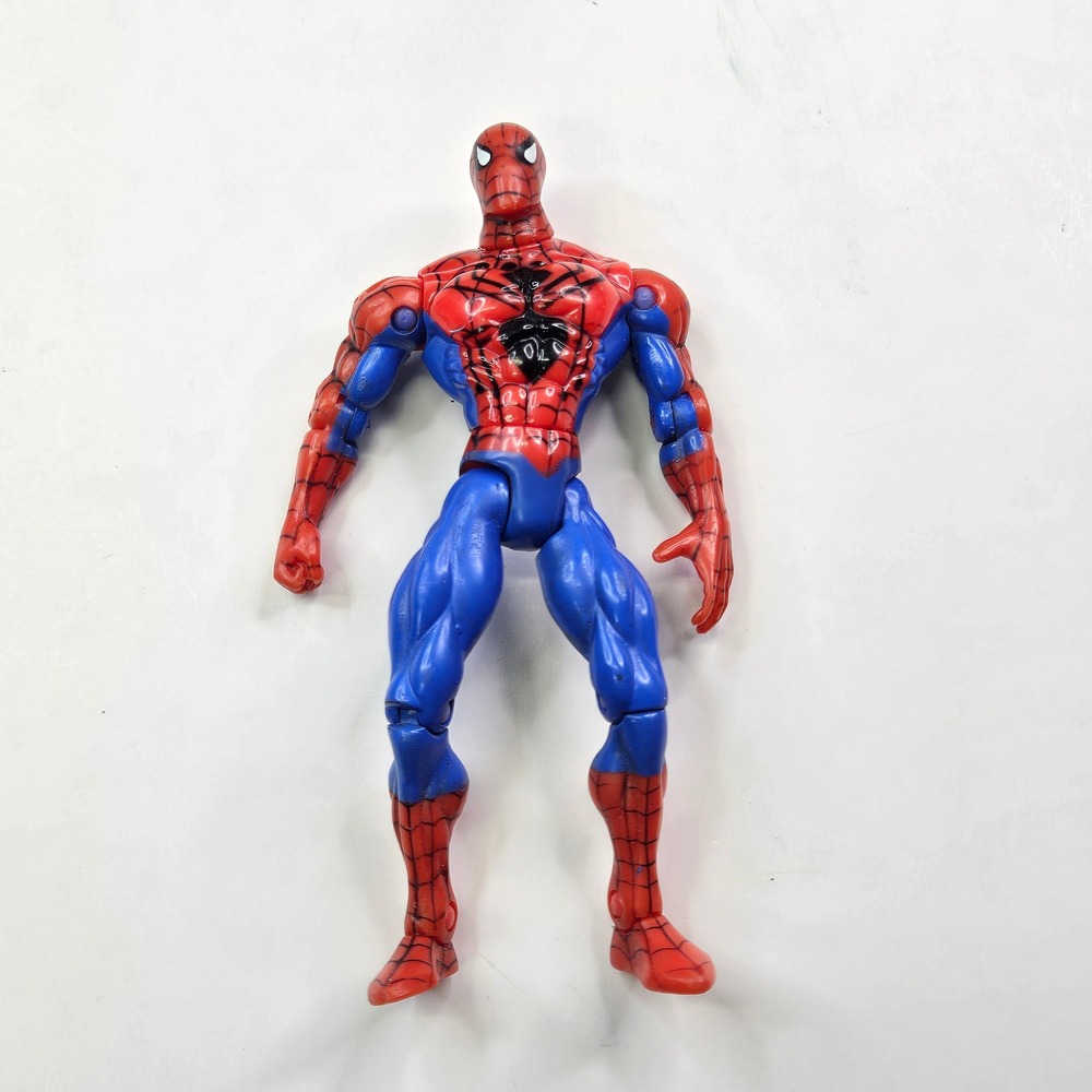 Vintage 1998 Toy Biz Marvel Spider-Man Action Figure 5" Classic Red Blue V-8